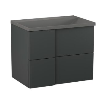Szafka podumywalkowa 70cm Edge z umywalką kwarcową - Antracyt Półmat