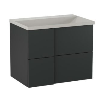 Szafka podumywalkowa 70cm Edge z umywalką kwarcową - Antracyt Półmat