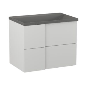 Szafka podumywalkowa 70cm Edge z umywalką kwarcową - Biało Szary Półmat