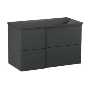Szafka podumywalkowa 90cm Edge z umywalką kwarcową - Antracyt Półmat