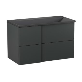 Szafka podumywalkowa 90cm Edge z umywalką kwarcową - Antracyt Półmat