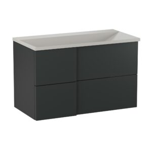 Szafka podumywalkowa 90cm Edge z umywalką kwarcową - Antracyt Półmat