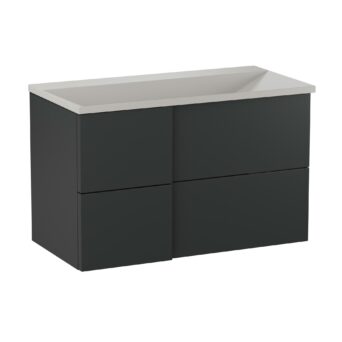 Szafka podumywalkowa 90cm Edge z umywalką kwarcową - Antracyt Półmat