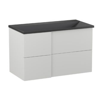 Szafka podumywalkowa 90cm Edge z umywalką kwarcową - Biało Szary Półmat