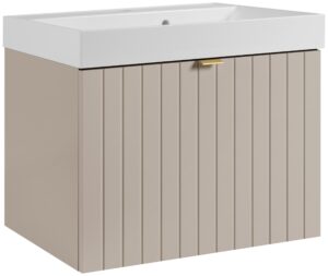 Szafka podumywalkowa 50cm Harmo z umywalką z marmuru syntetycznego - Kaszmir Półmat