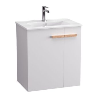 Szafka podumywalkowa 59 cm L-Wood z umywalką - Biały Połysk