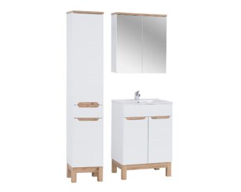 Zestaw meblowy Bali 60 cm z umywalką, szafką wysoką i szafką z lustrem - SET-BW LAVA 60 CM 840 - White