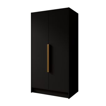 Szafa Porto 100 cm - Czarny / Uchwyty Złote