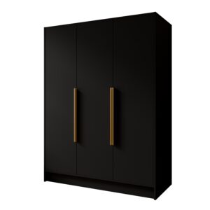 Szafa Porto 150 cm - Czarny / Uchwyty Złote