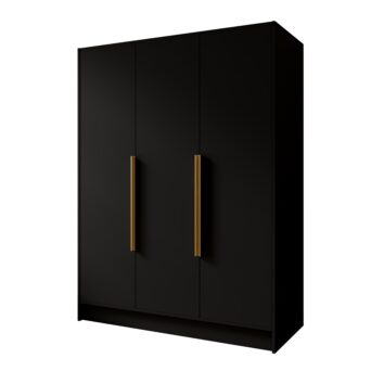 Szafa Porto 150 cm - Czarny / Uchwyty Złote