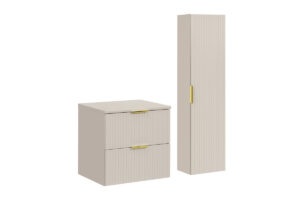 Zestaw meblowy Adel 60 cm z blatem i szafką wysoką - SET-ADC B CASHMERE 60 CM HIGH CABINET - Kaszmir