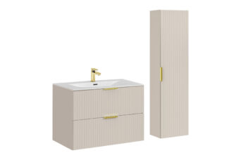 Zestaw meblowy Adel 80 cm z umywalką meblową Sky i szafką wysoką - SET-ADC 80 CM SKY HIGH CABINET - Kaszmir