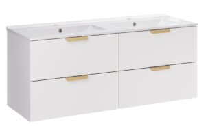 Zestaw meblowy 120cm z umywalką meblową LAVA - SET-ASW 120cm LAVA - ASTER WHITE - Biały Mat