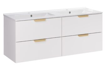 Zestaw meblowy 120cm z umywalką meblową LAVA - SET-ASW 120cm LAVA - ASTER WHITE - Biały Mat
