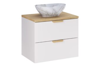 Zestaw meblowy 60cm z blatem i umywalką nablatową PATI - SET-ASW B CREMONA 60cm UN PATI - ASTER WHITE - Biały Mat