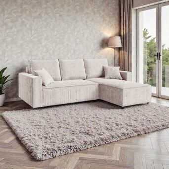 Narożnik Amber L - Tkanina Welur Poso - 232 cm na 143 cm