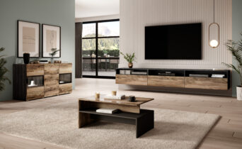 Zestaw Mebli Do Salonu BAROS 24Z6BM 26 40 99 - Satin Nussbaum / Touchwood