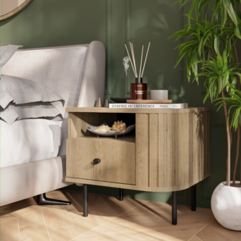 Stolik Nocny Ovalio 801 - Dąb Cremona