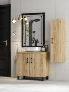 Szafka Łazienkowa z Umywalką Roco 80 cm - Dąb Craft Złoty