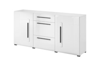 Komoda TULSA 2497FJ26 - Biały Laminat / Biały Połysk