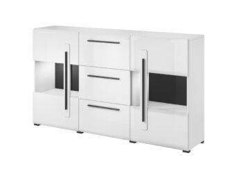 Komoda TULSA 2497FJ28 - Biały Laminat / Biały Połysk