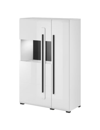 Komoda Wysoka TULSA 2497FJ42 - Biały Laminat / Biały Połysk