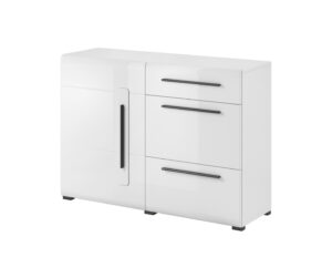 Komoda TULSA 2497FJ45 - Biały Laminat / Biały Połysk