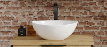 Umywalka Łazienkowa Ceramiczna Nablatowa Biała Owalna EB